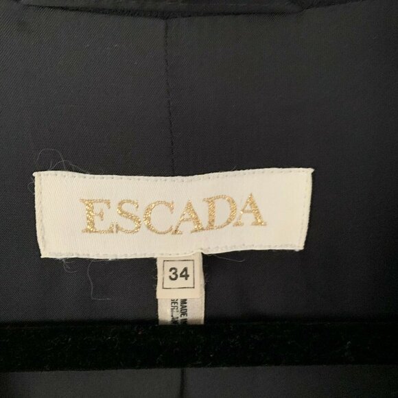Escada 2 Dark Navy Gold Rivets Tailored Blazer - Picture 5 of 11